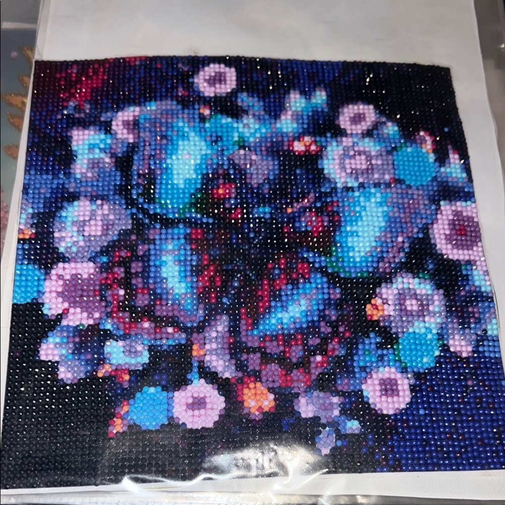 Finished Colorful Abstract Diamond Painting Artwork